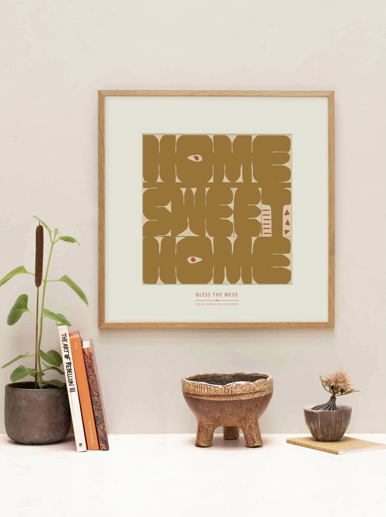 Vissevasse Home Sweet Home Poster, 50x50 Cm