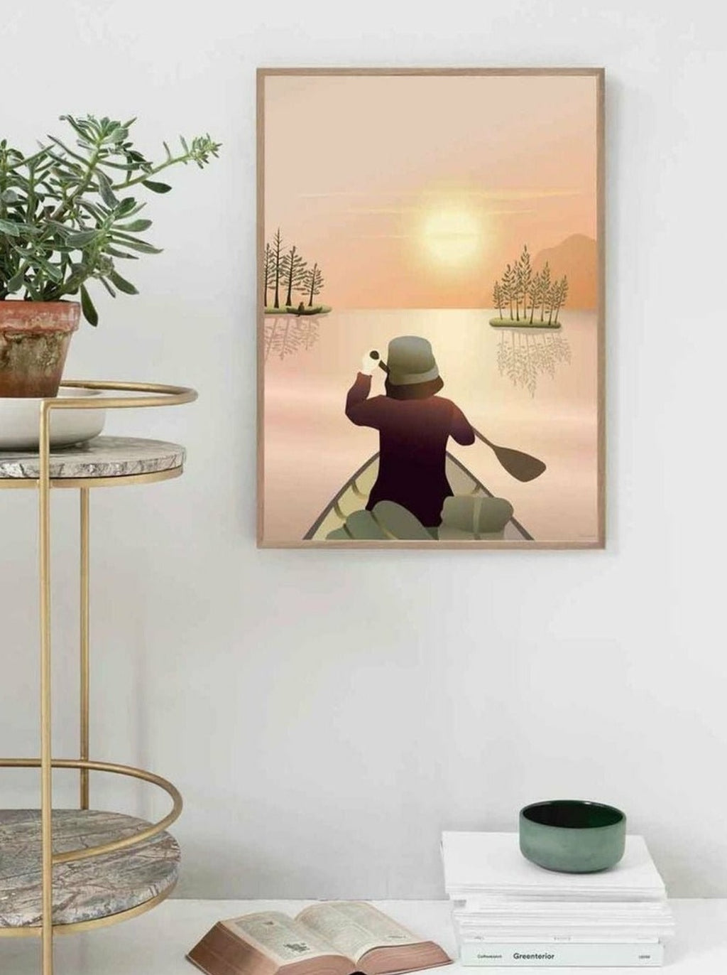 Vissevasse Canoeing On The Lake Poster, 30 X40 Cm