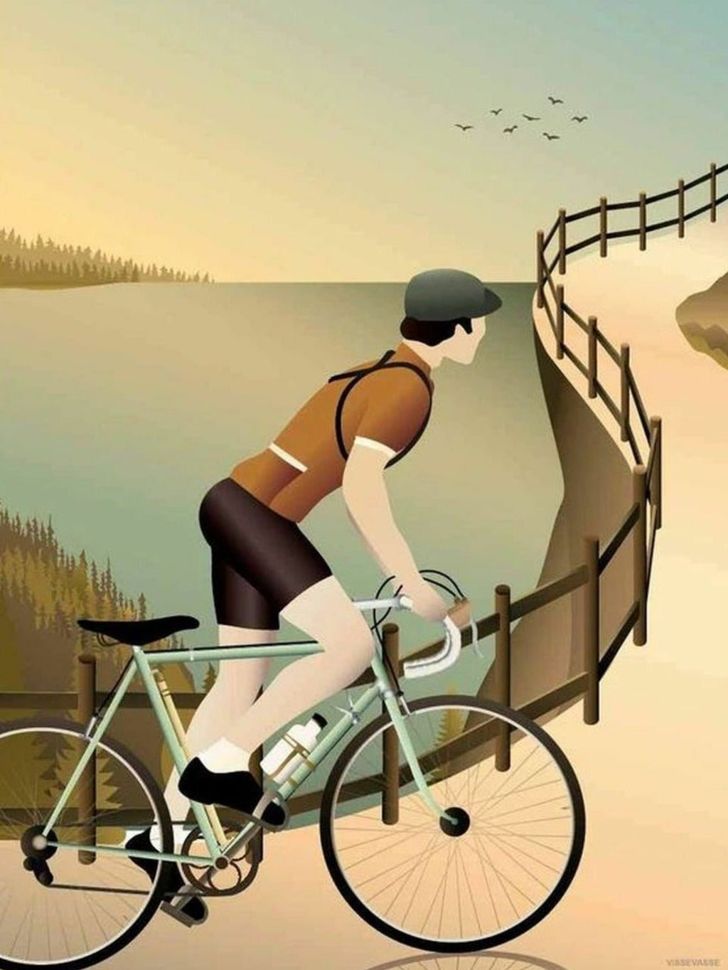 Vissevasse Cycling In The Hills Poster, 30 X40 Cm
