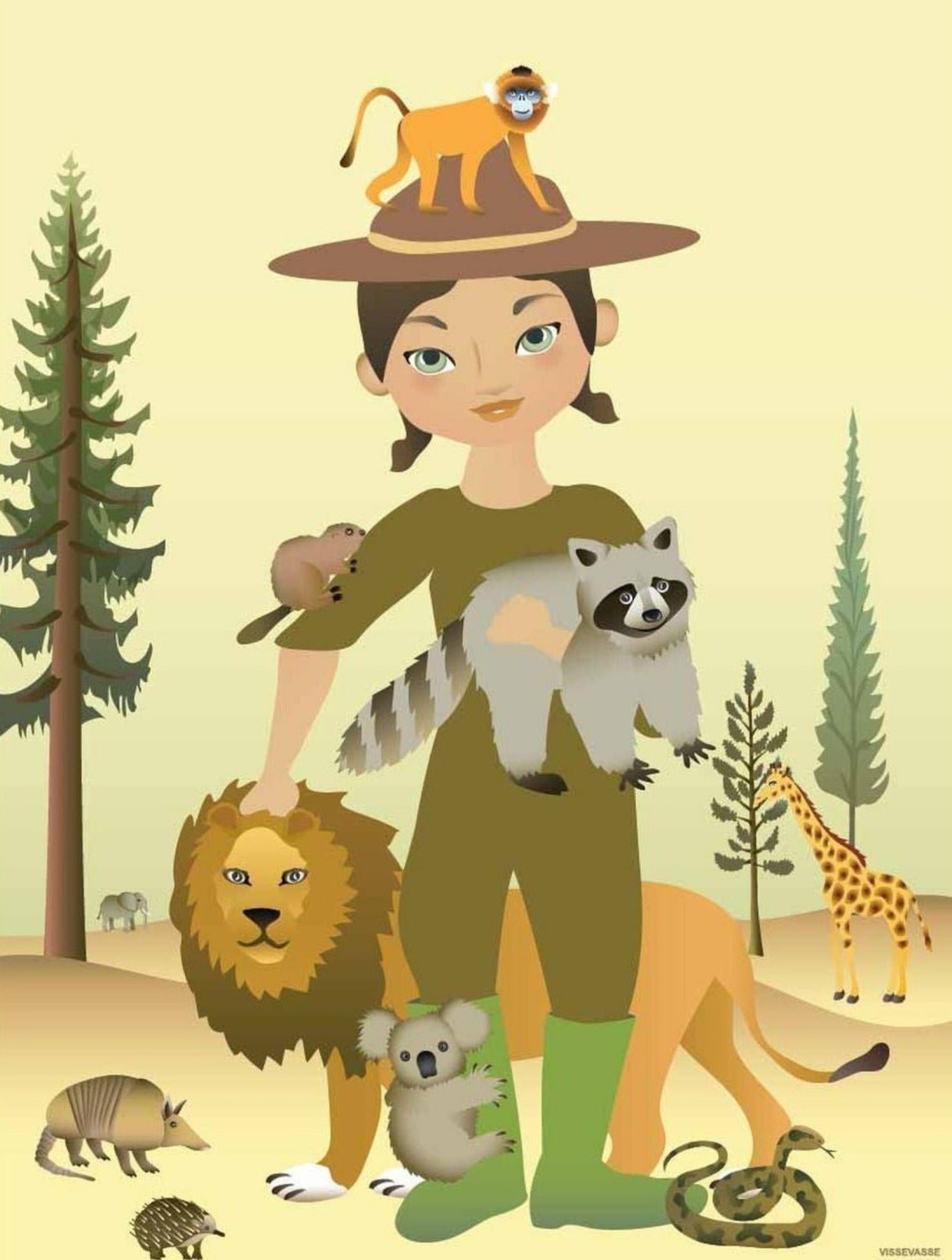 Vissevasse The Zookeeper Poster, 30 X40 Cm