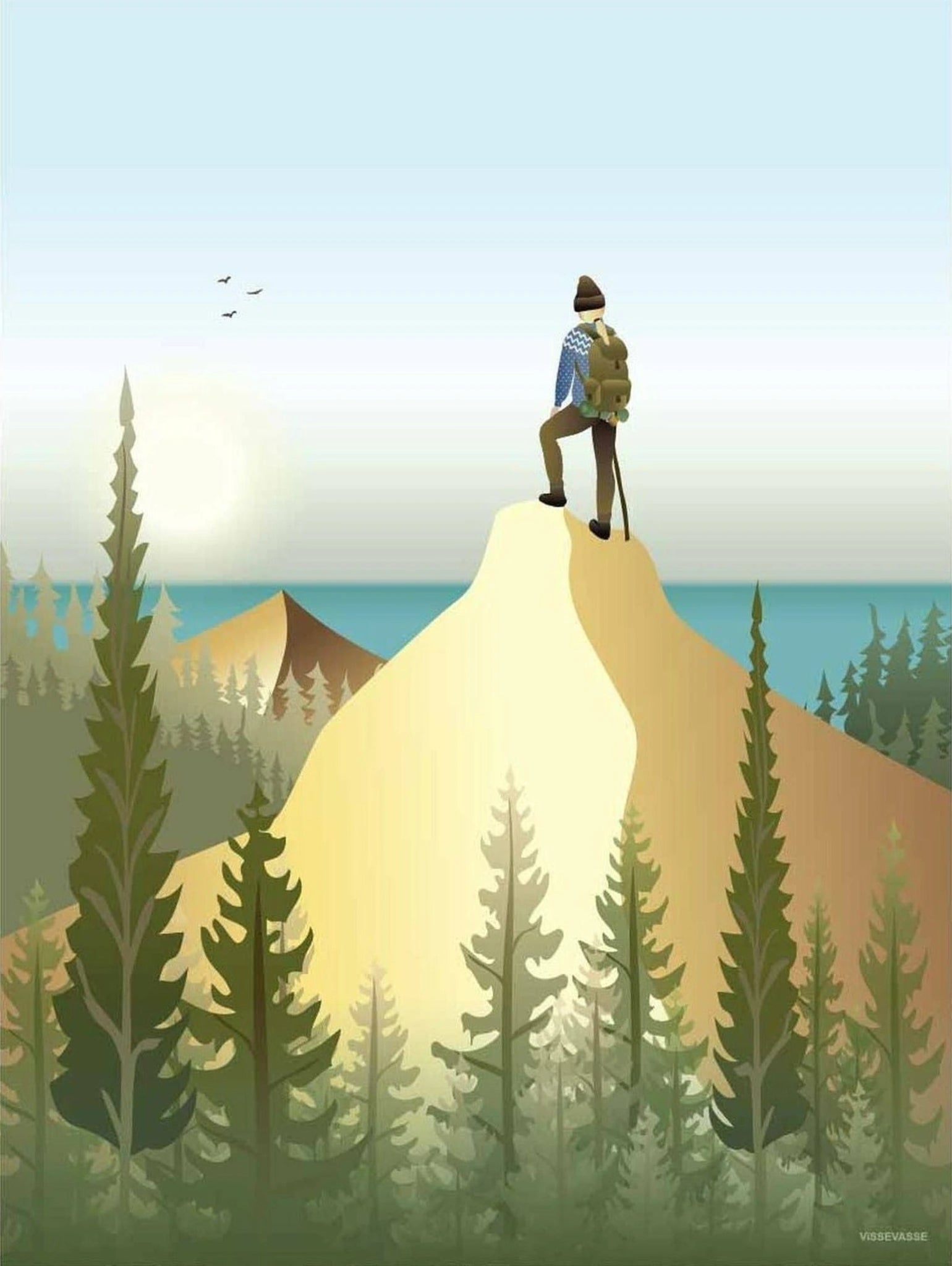 Vissevasse Top Of The Mountain Poster, 15 X21 Cm