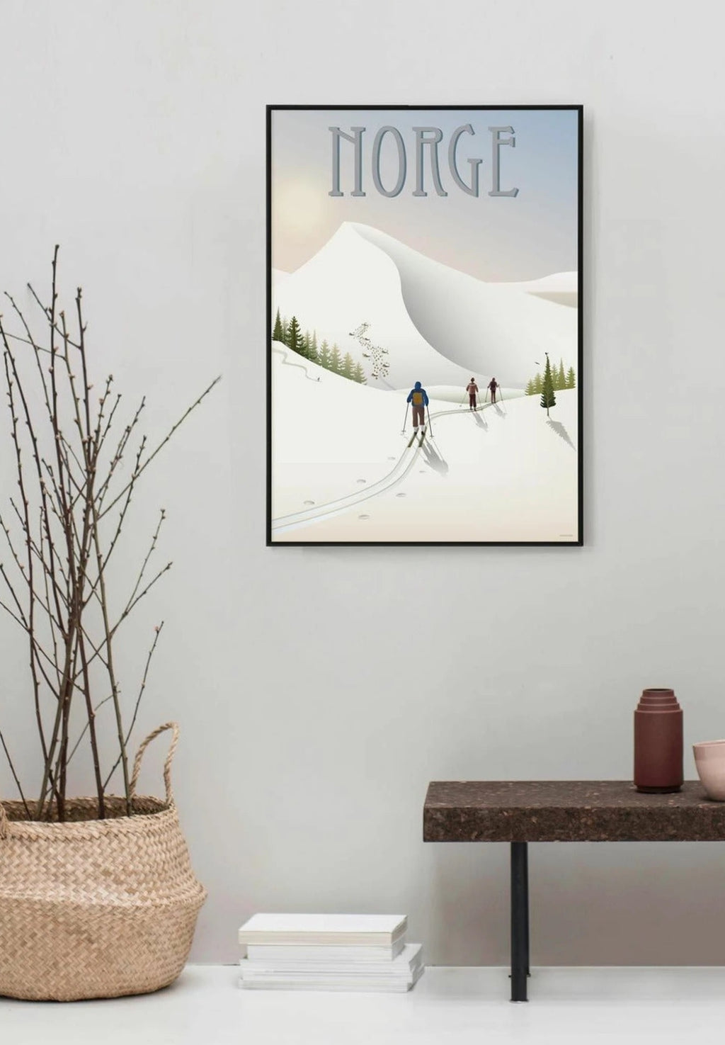 Vissevasse Norway 'Cross Country Skiing' Poster, 50x70 Cm