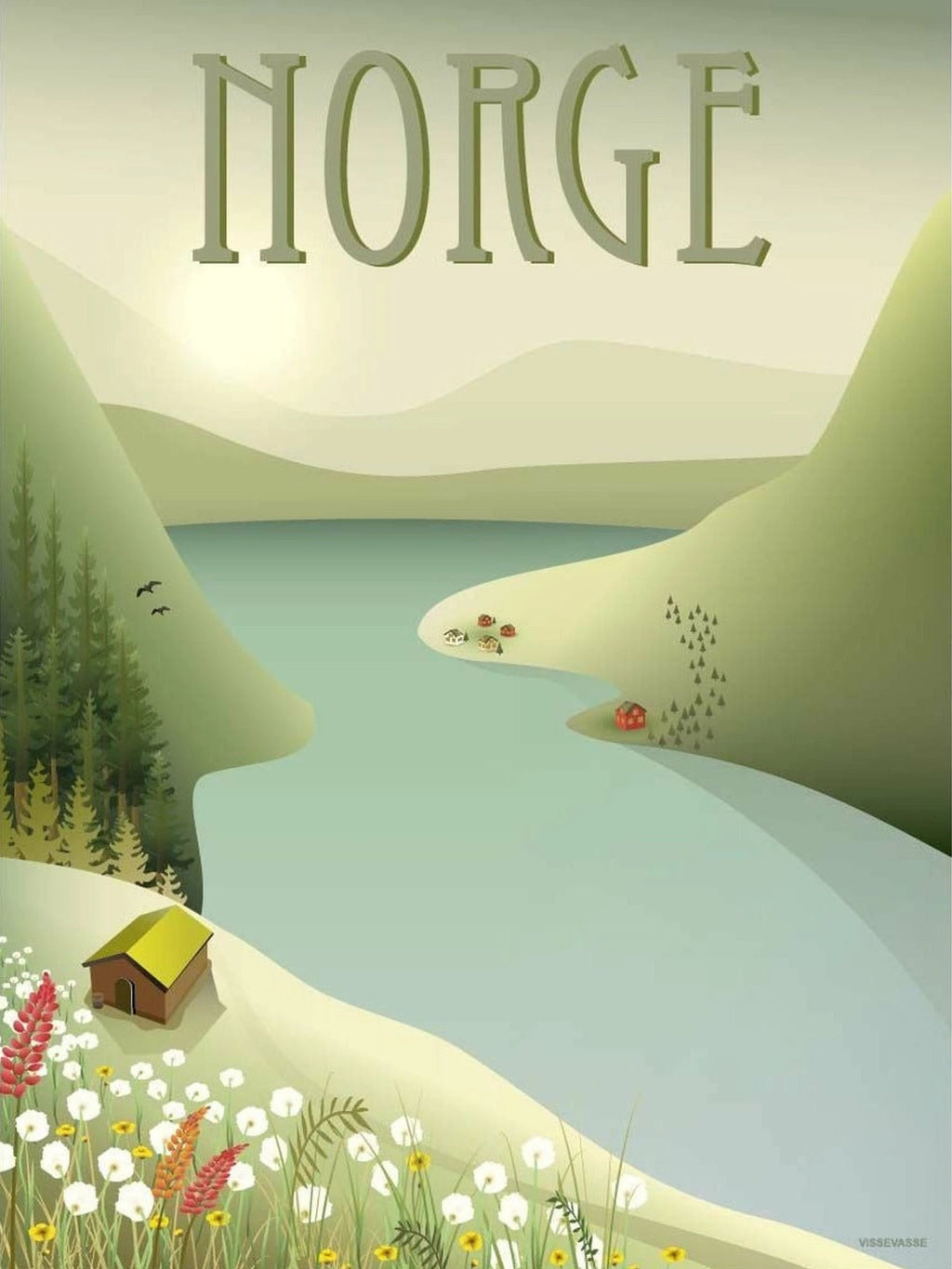 Vissevasse Norway 'Fjellet' Poster, 50x70 Cm