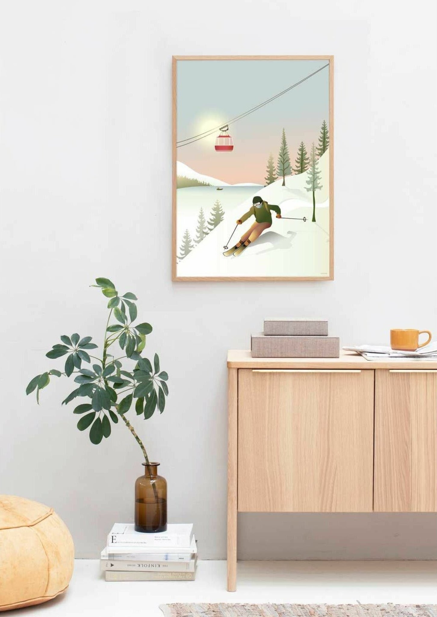 Vissevasse Offpiste Skiing Poster, 15x21 Cm