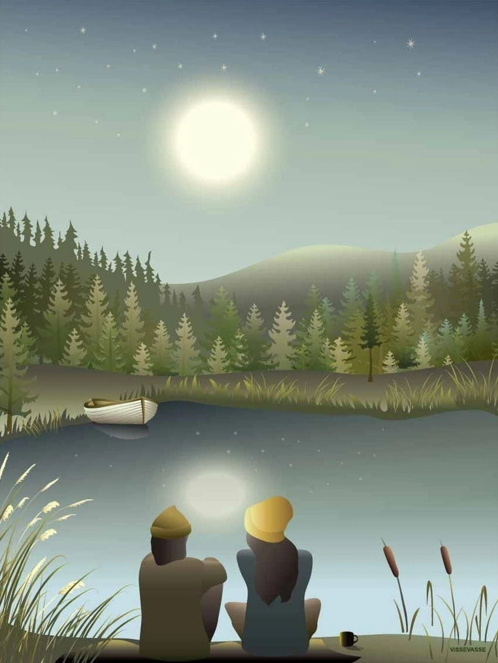 Vissevasse Moonlight With You Poster, 15x21 Cm