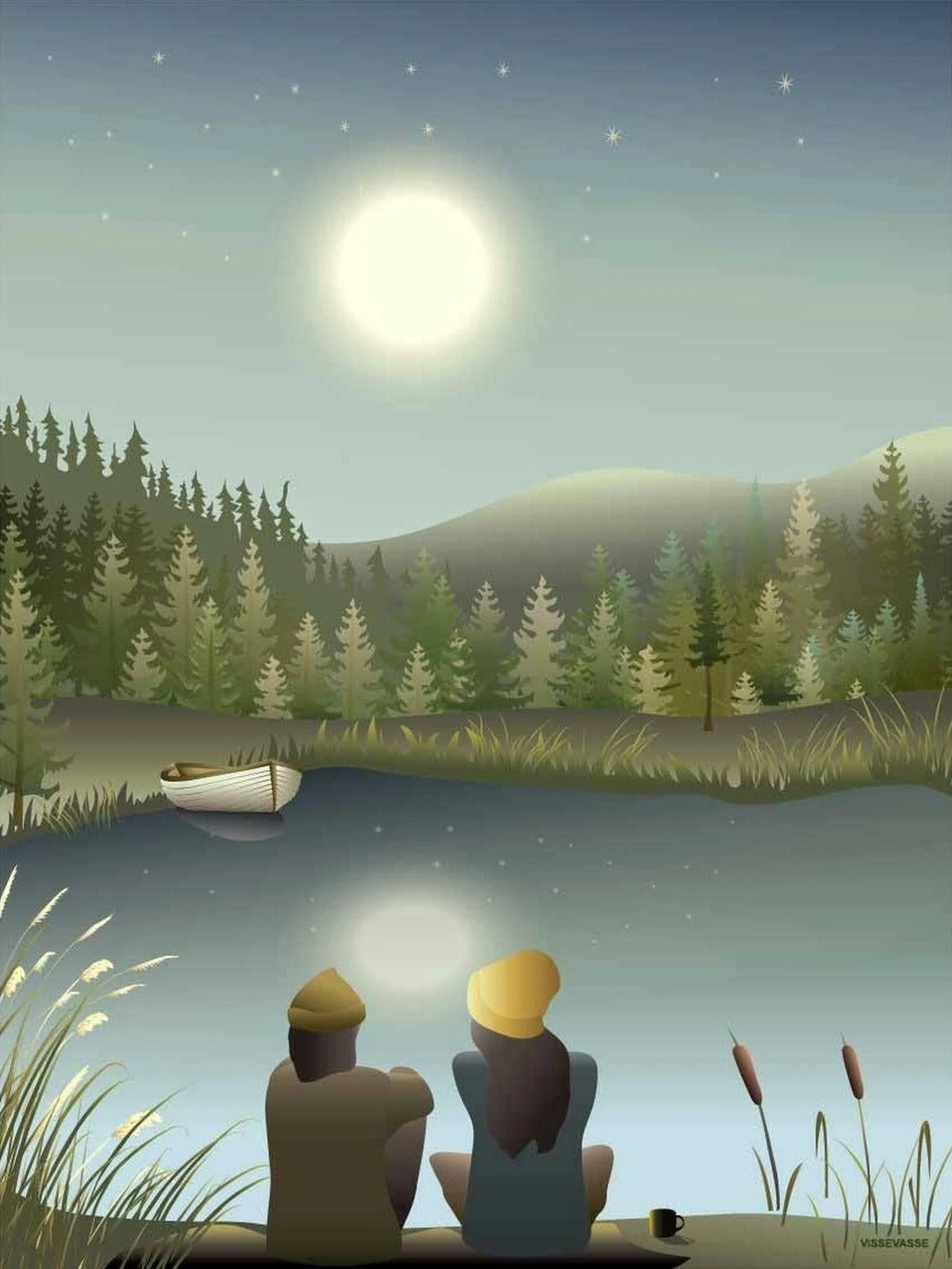 Vissevasse Moonlight With You Poster, 15x21 Cm