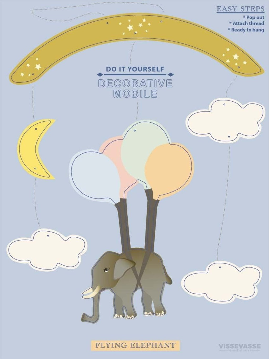 Vissevasse Flying Elephant Decorative Mobile