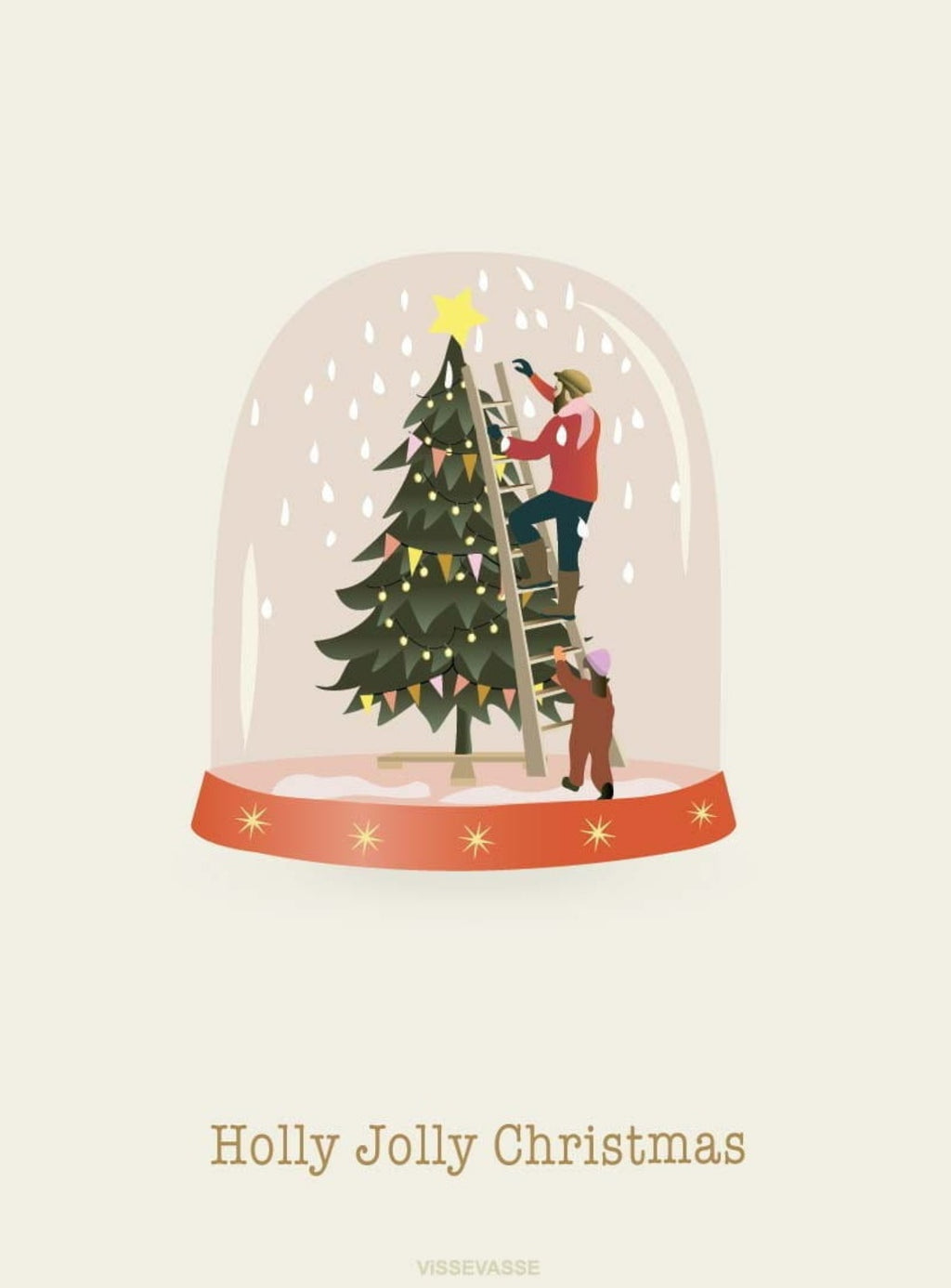 Vissevasse Holly Jolly Christmas Card, A6