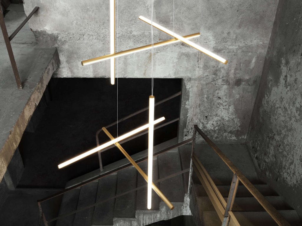 Flos Coordinates C1 Long Ceiling Lamp, Argent