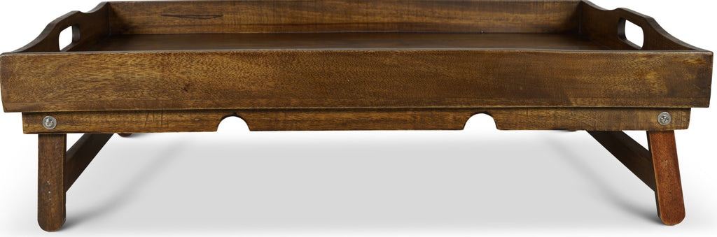 Authentic Models Wooden Serving Tray With Folding Feet, Large