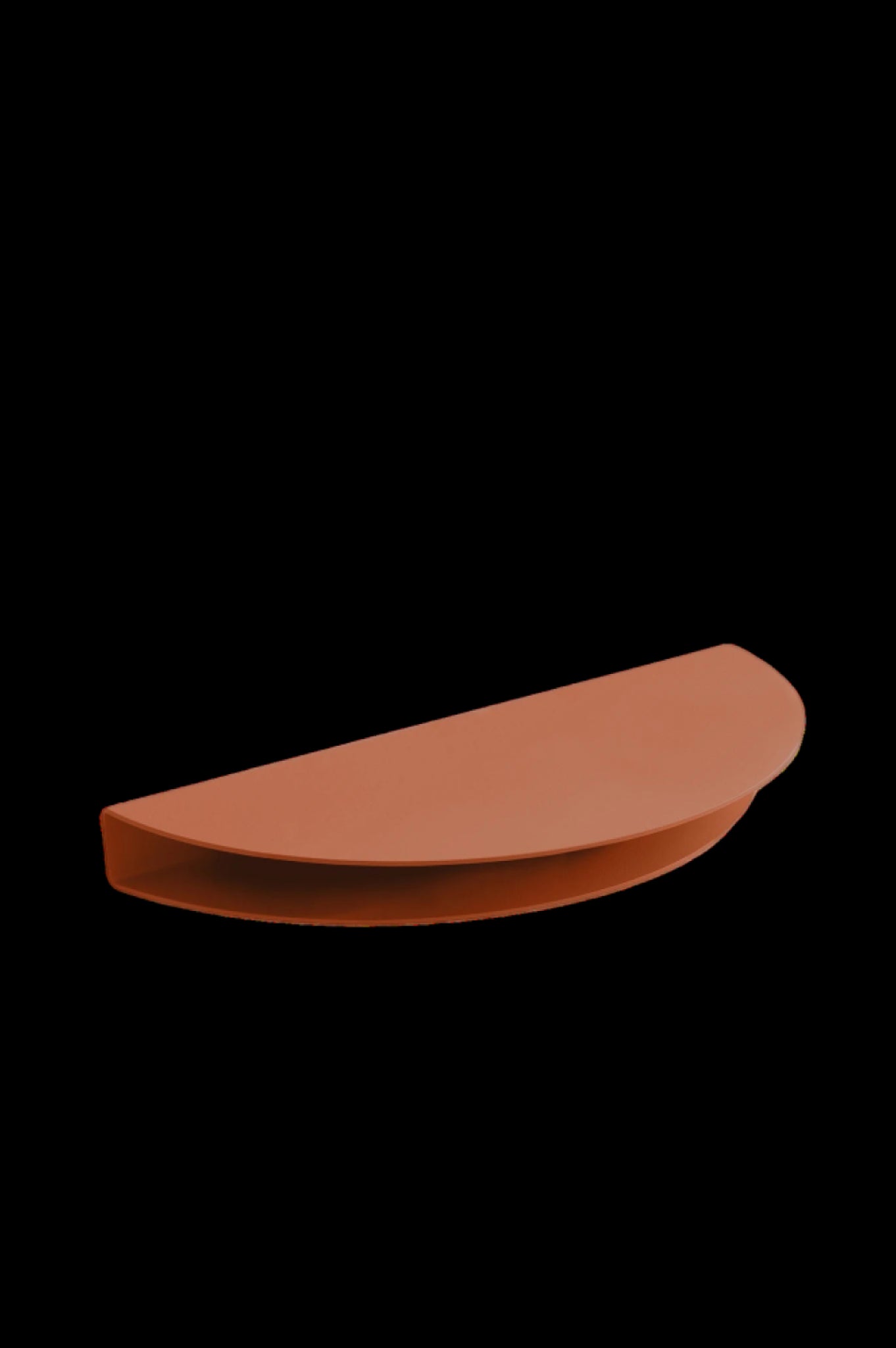 Stylish Moebe Half Moon Shelf in Terracotta - 20x40 cm Steel Design