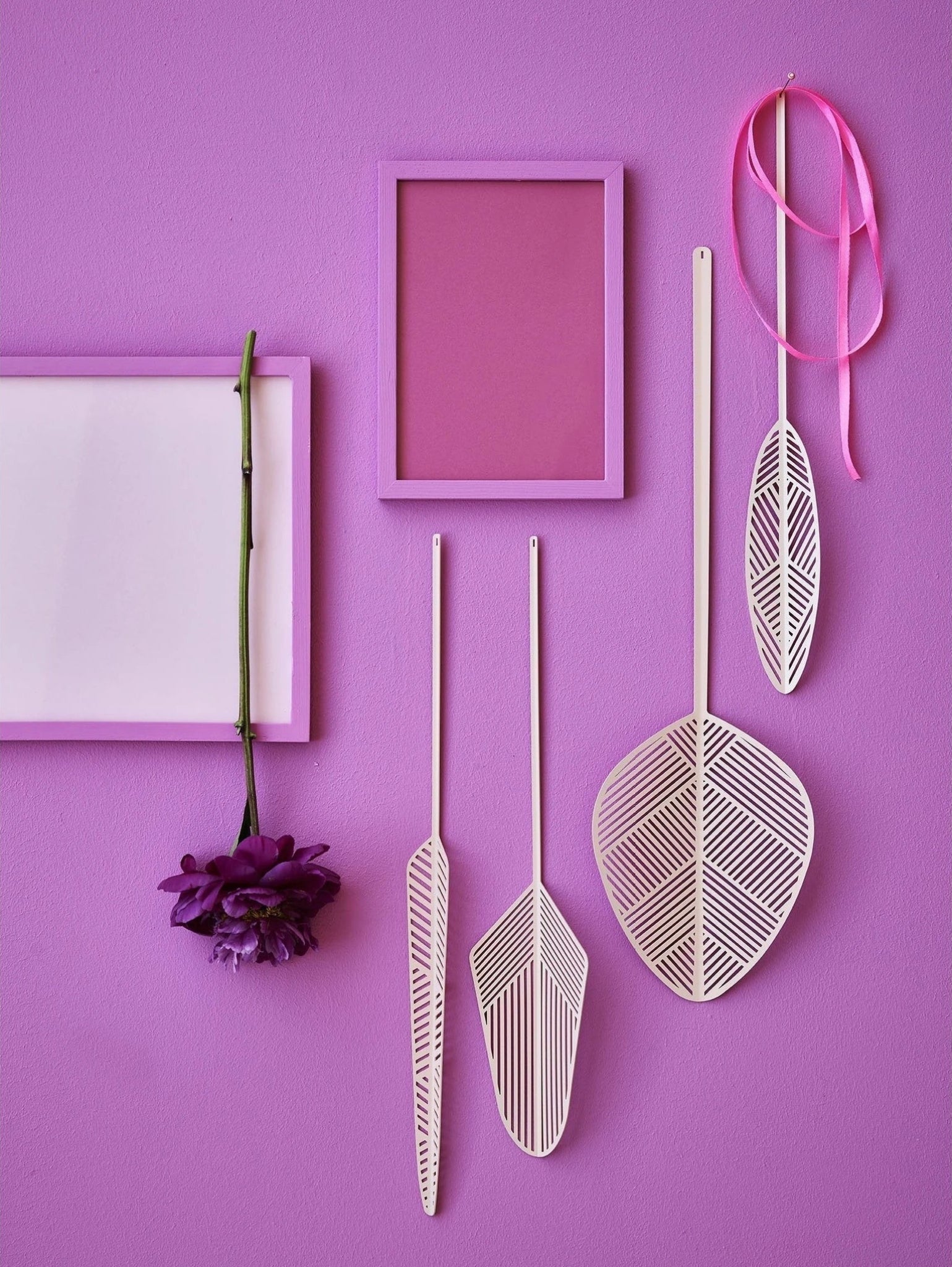 Lucie Kaas Leaflike Metal Sheet Alva Pink, 50,6cm