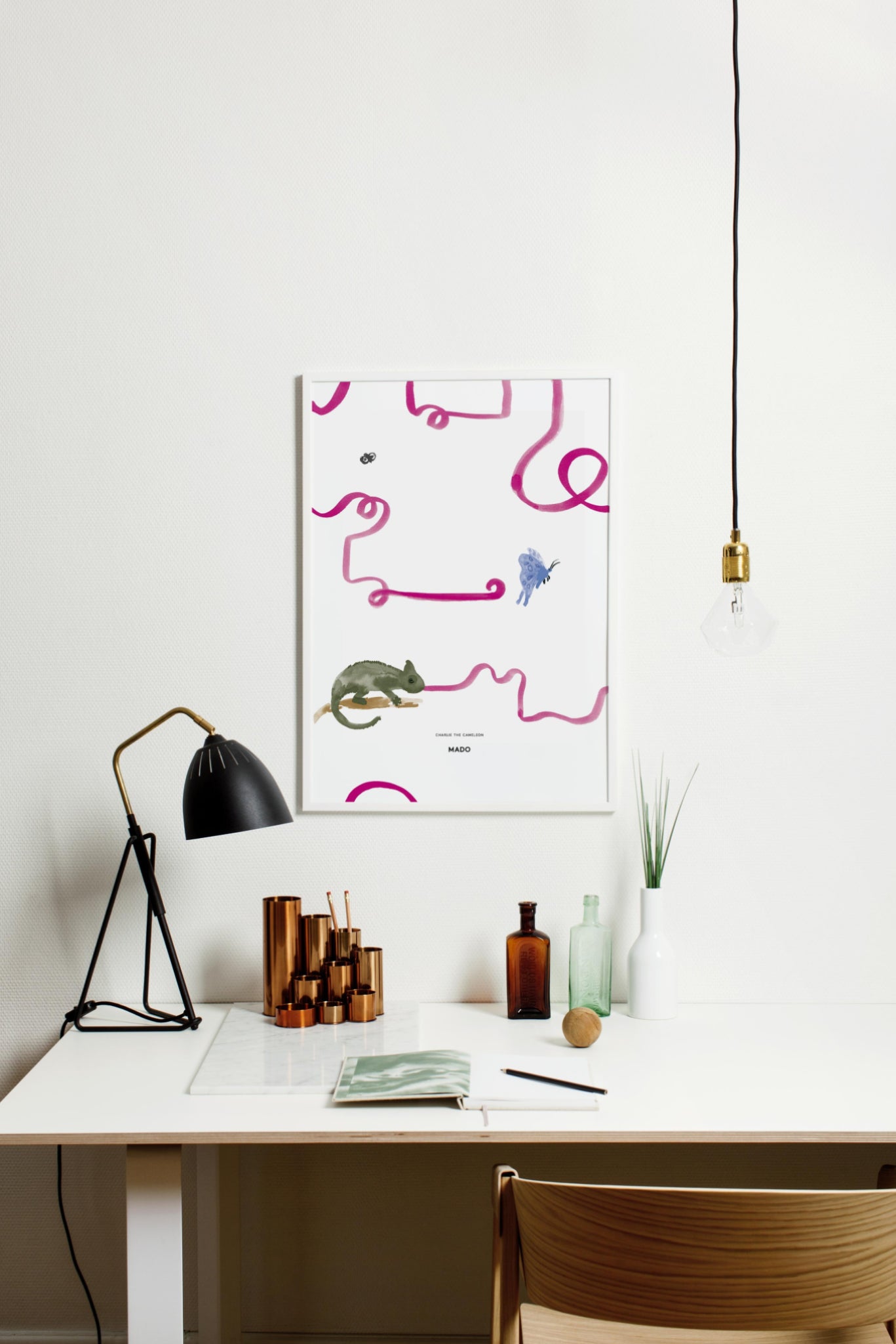 Paper Collective Charlie The Chameleon Poster, 50x70 Cm