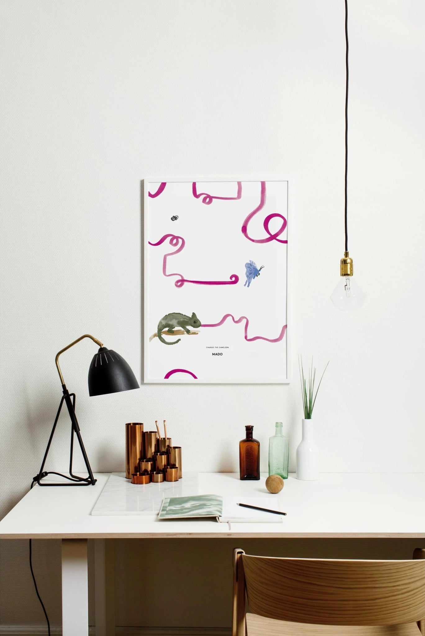 Paper Collective Charlie The Chameleon Poster, 50x70 Cm