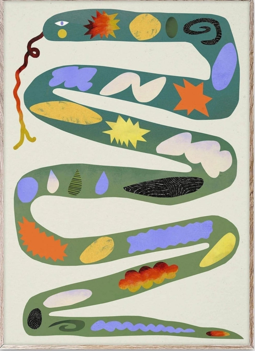 Paper Collective Green Snake Poster, 30x40 Cm