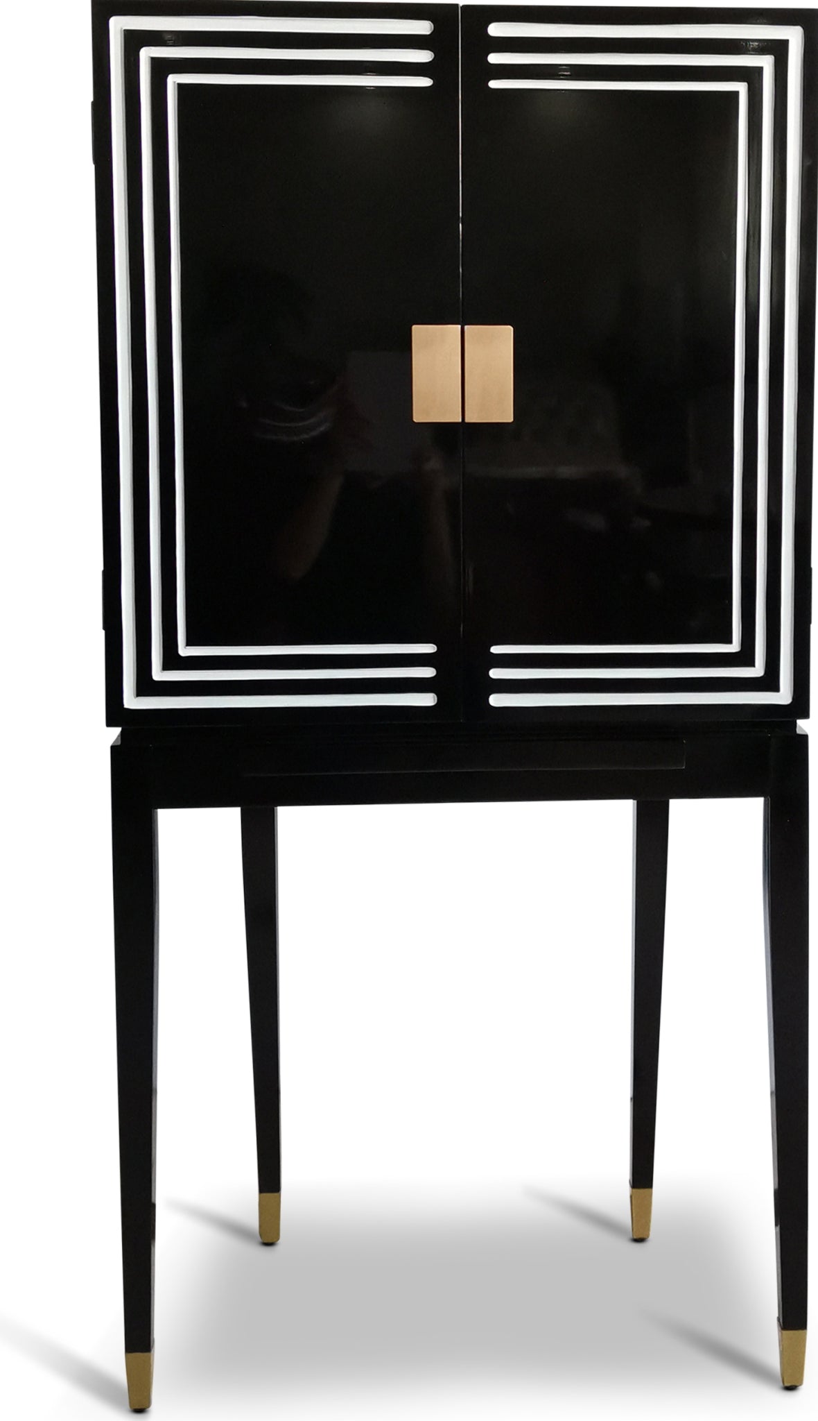 Authentic Models Art Deco Liqour Cabinet Black & White