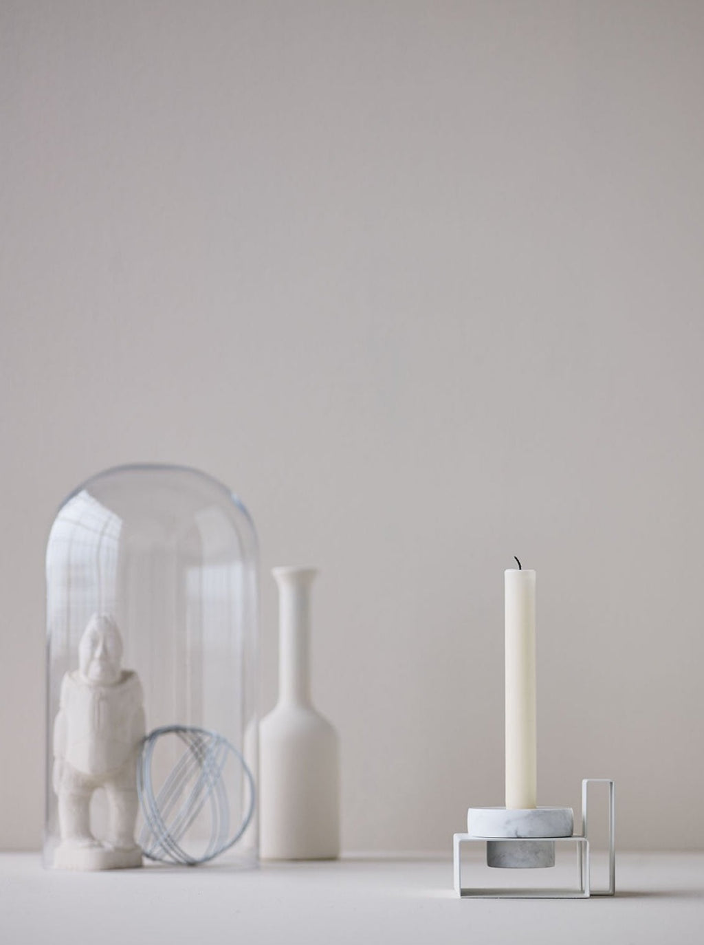 Lucie Kaas Marco Candlestick White, 8cm