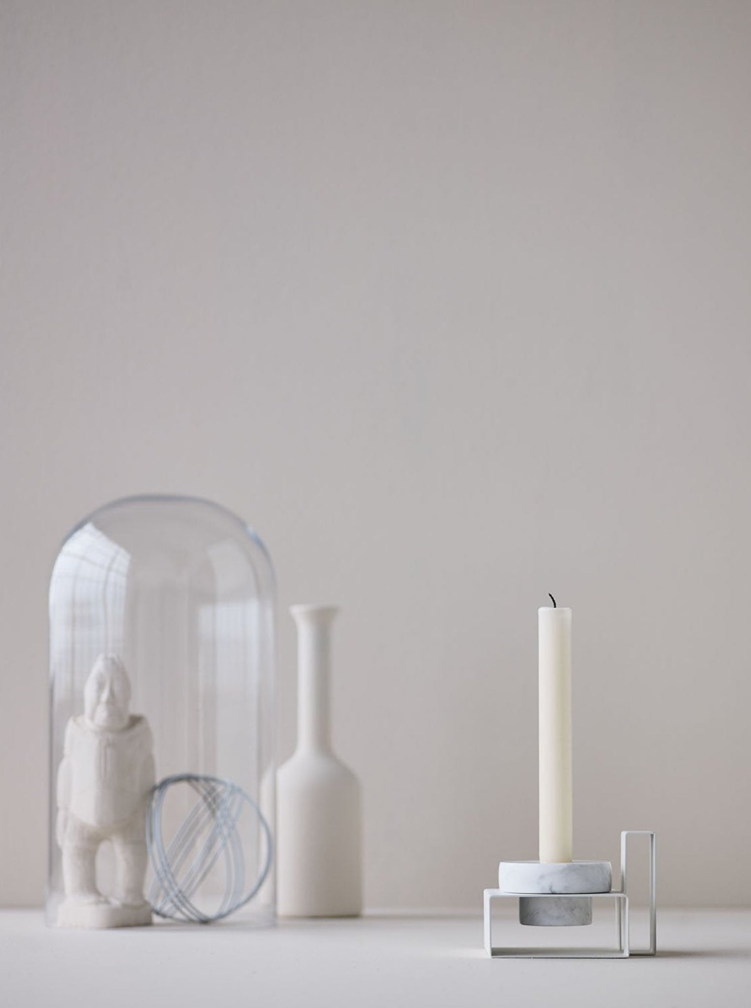 Lucie Kaas Marco Candlestick White, 8cm