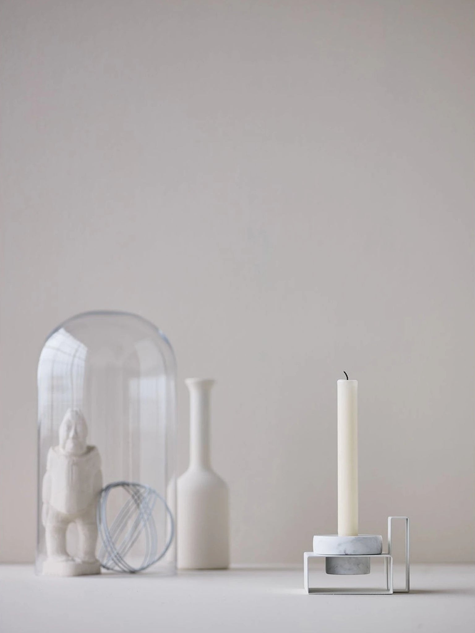 Lucie Kaas Marco Candlestick White, 8cm