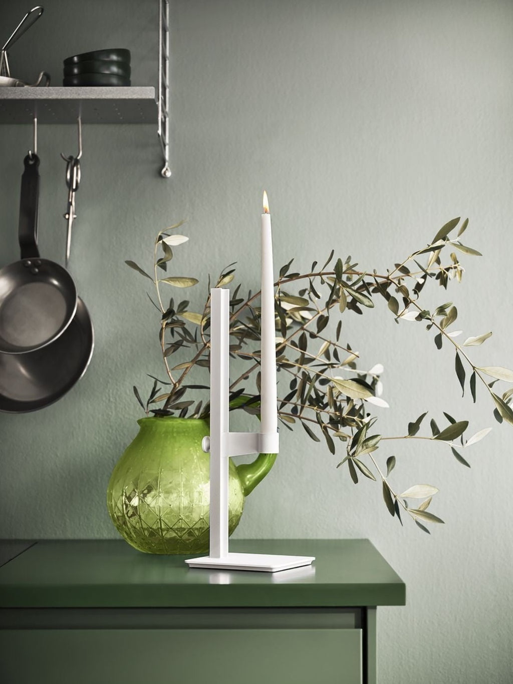 String Furniture Museum Candle Holder, White