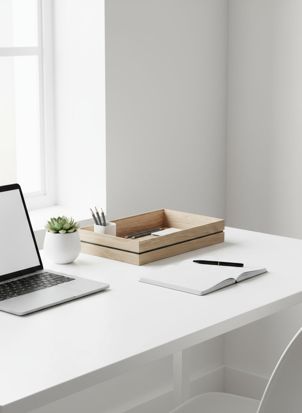 Moebe Organise Storage Box - Durable Oak & Rubber, Small A4/A5 Size