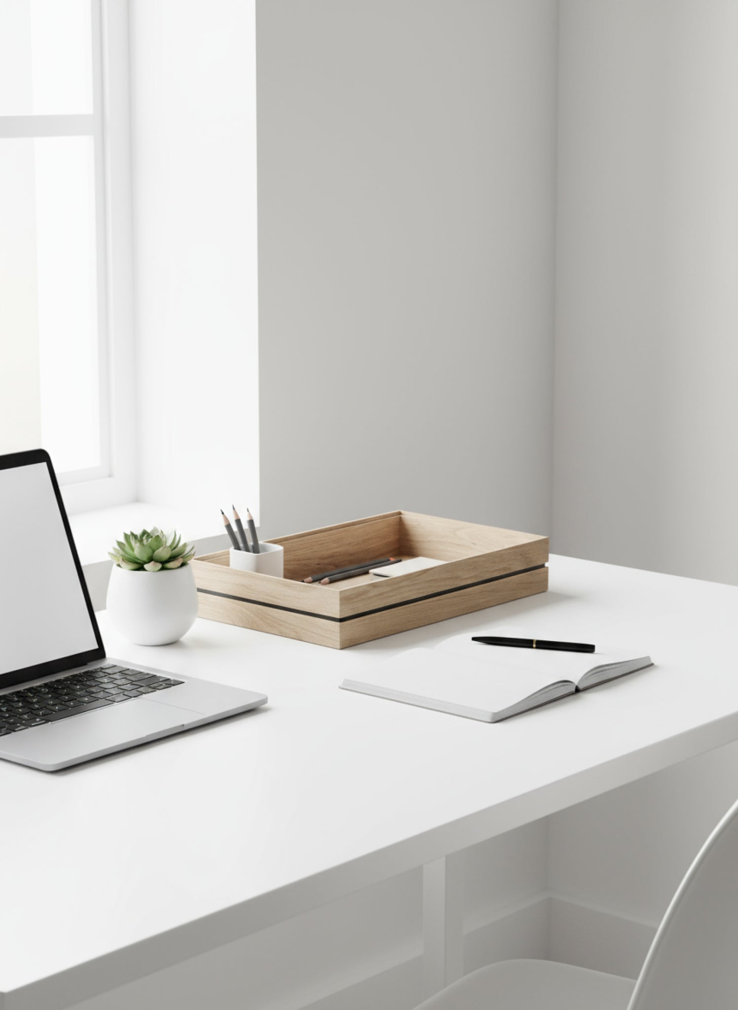 Moebe Organise Storage Box - Durable Oak & Rubber, Small A4/A5 Size