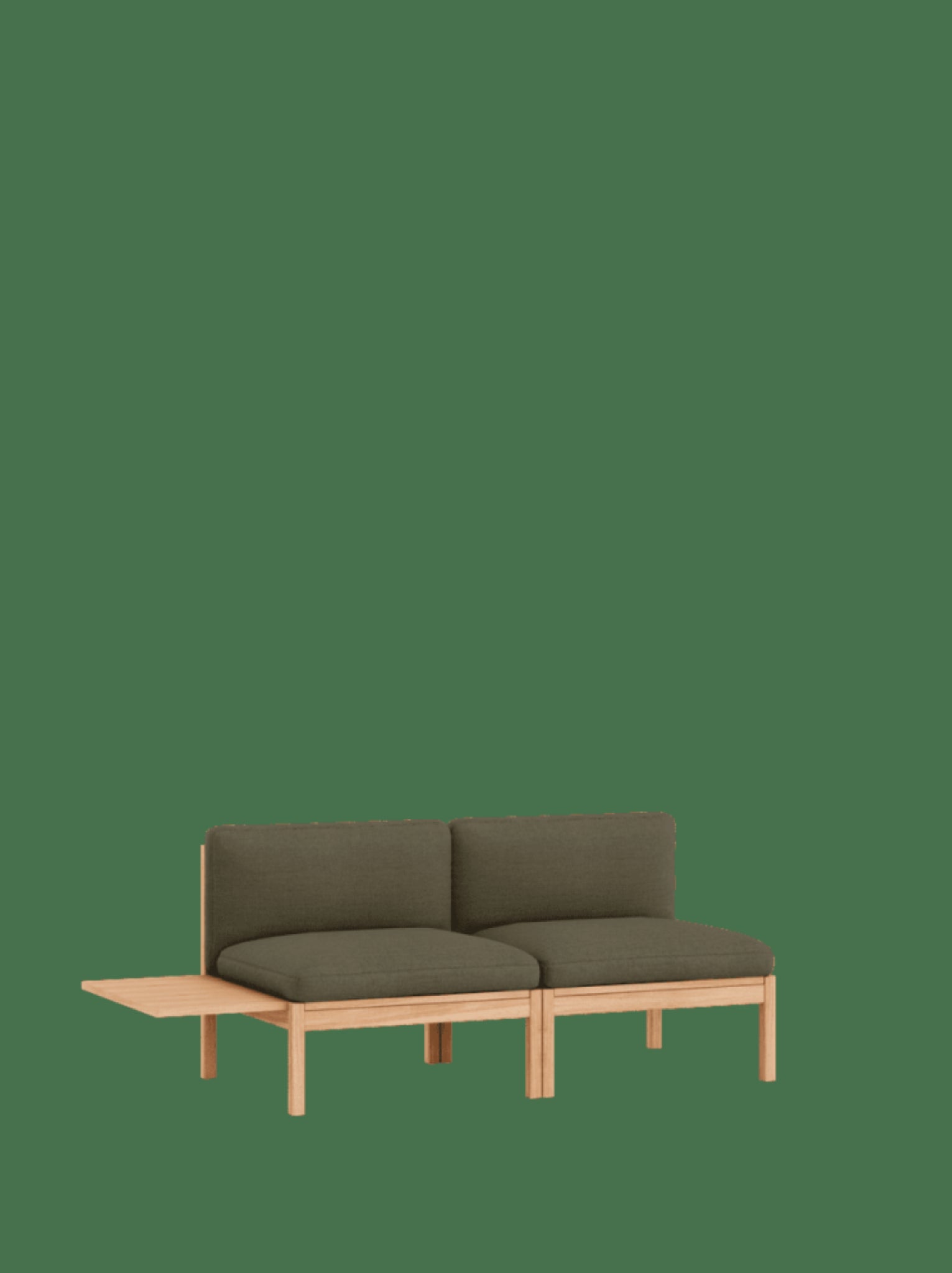 Moebe Modular Sofa Set, 2 Seater Sofa With 1 Side Table, Re-wool 977 (fsc Mix Credit)