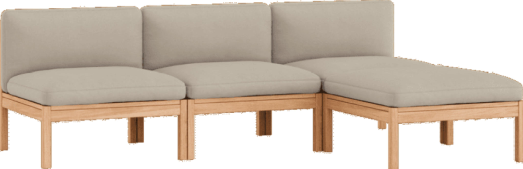 Moebe Modular Sofa Set, 3 Seater Sofa With Chaise Longue, Field 233 (fsc Mix Credit)