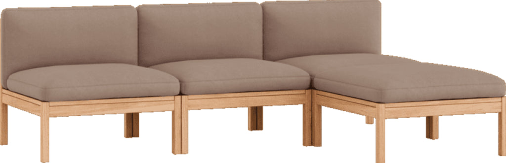 Moebe Modular Sofa Set, 3 Seater Sofa With Chaise Longue, Field 343 (fsc Mix Credit)