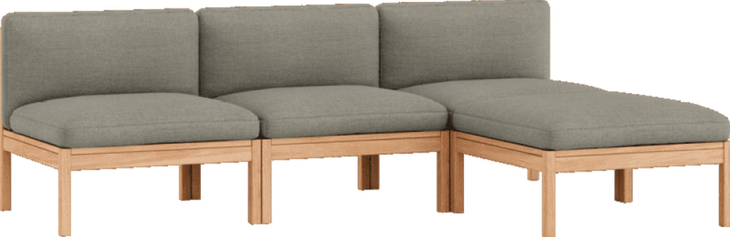 Moebe Modular Sofa Set, 3 Seater Sofa With Chaise Longue, Re-wool 128 (fsc Mix Credit)