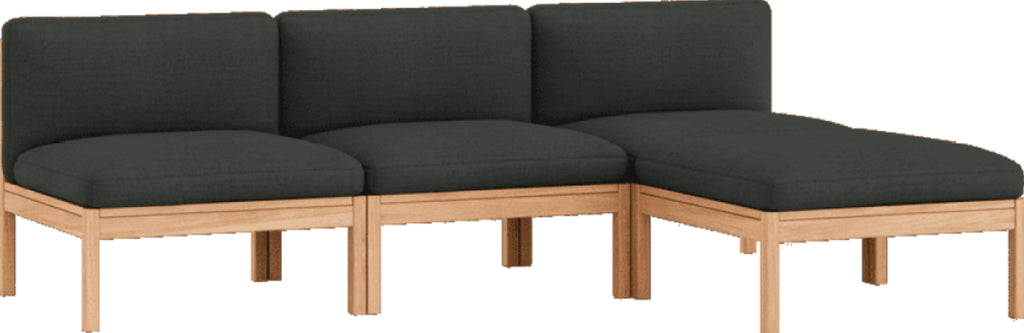 Moebe Modular Sofa Set, 3 Seater Sofa With Chaise Longue, Re-wool 198 (fsc Mix Credit)