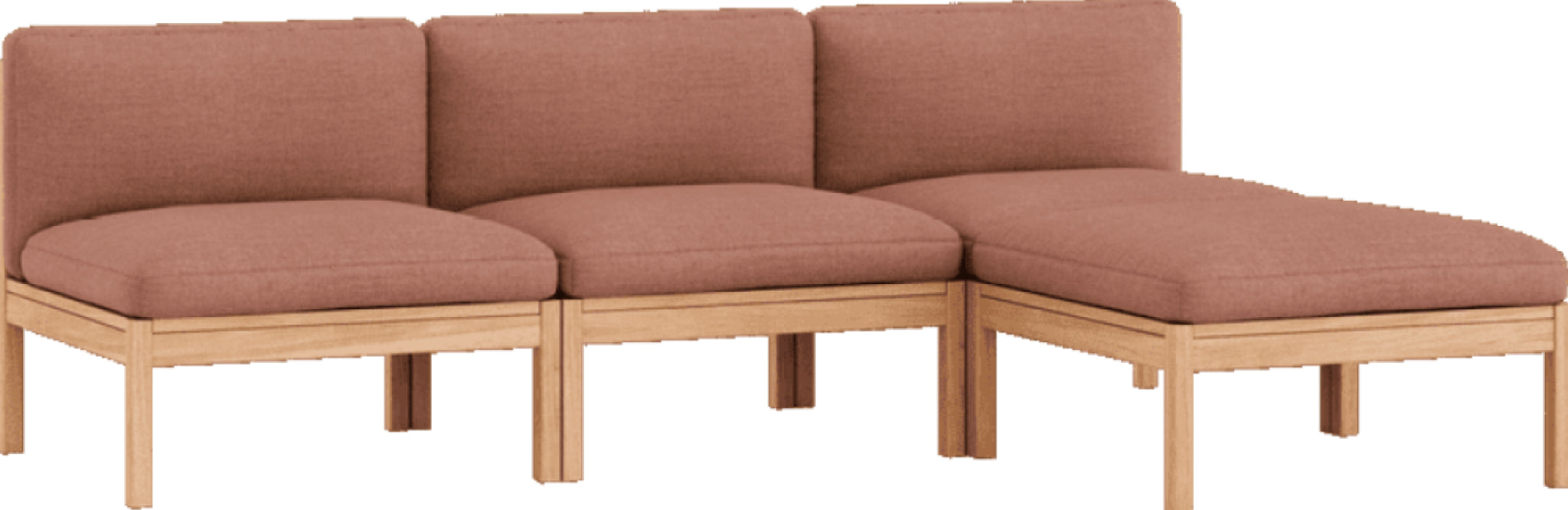 Moebe Modular Sofa Set, 3 Seater Sofa With Chaise Longue, Re-wool 648 (fsc Mix Credit)