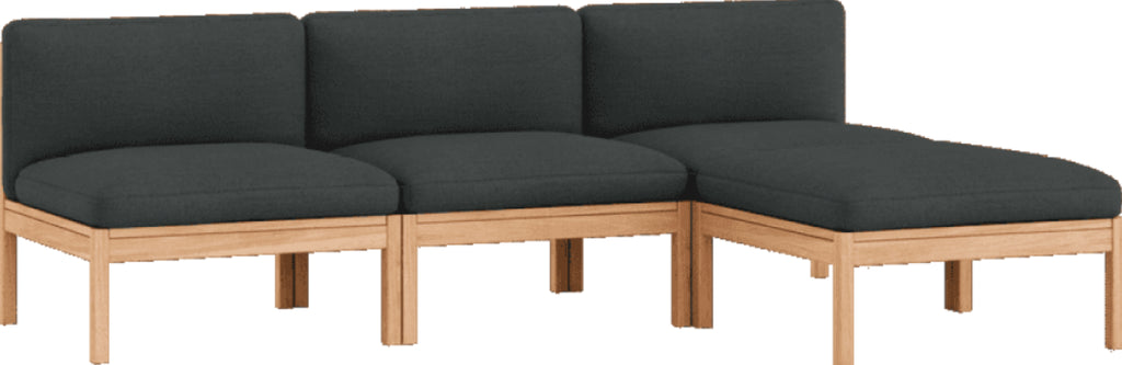 Moebe Modular Sofa Set, 3 Seater Sofa With Chaise Longue, Re-wool 987 (fsc Mix Credit)