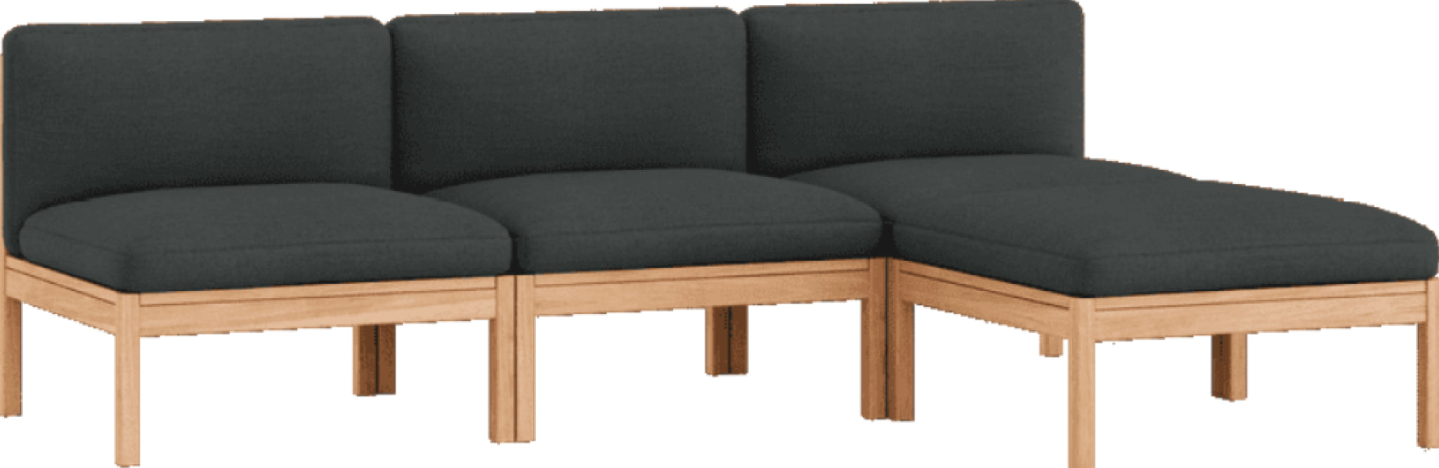 Moebe Modular Sofa Set, 3 Seater Sofa With Chaise Longue, Re-wool 987 (fsc Mix Credit)