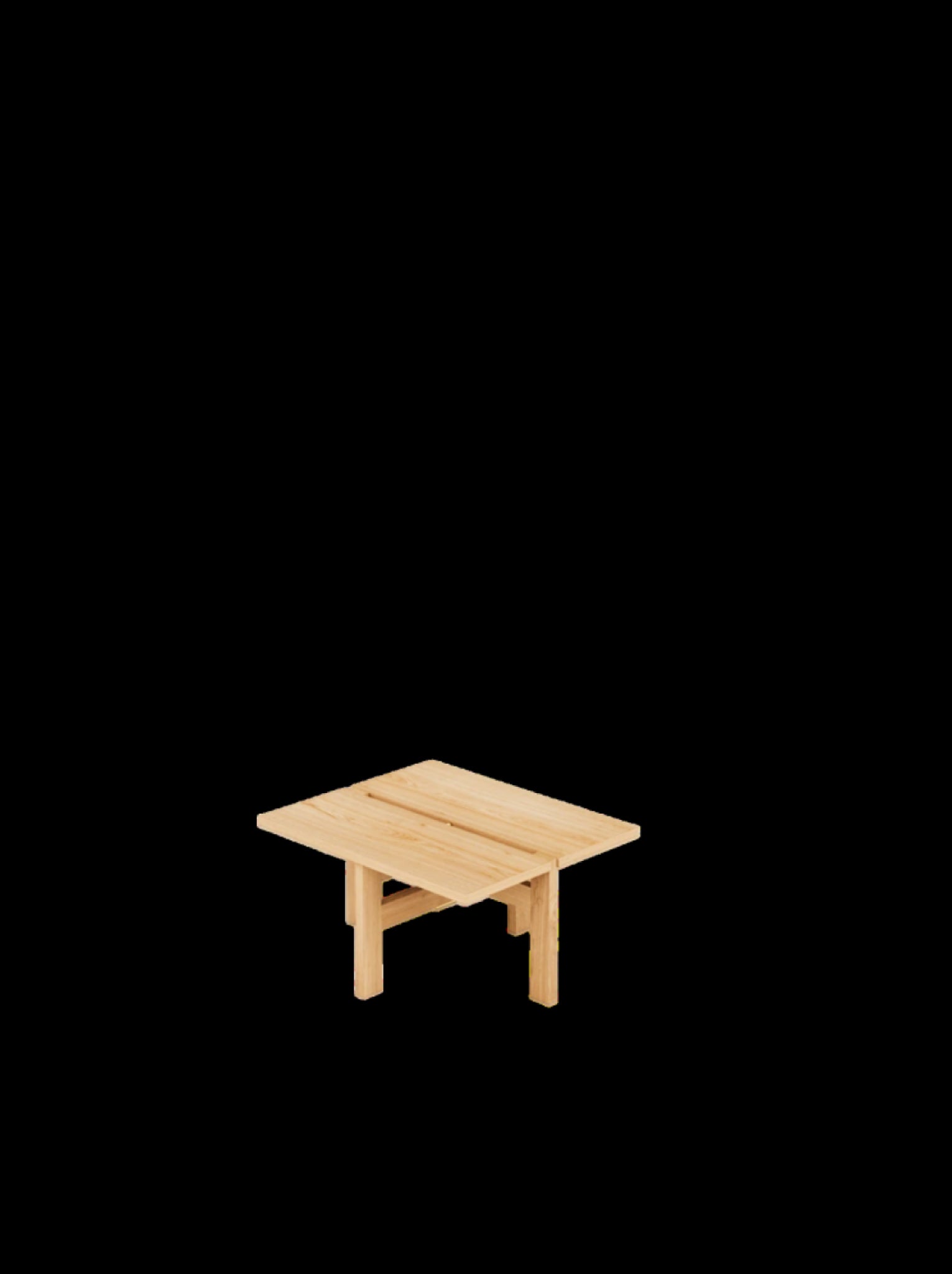 Moebe Rectangular Coffee Table - 60cm Oak Design with Unique Frame