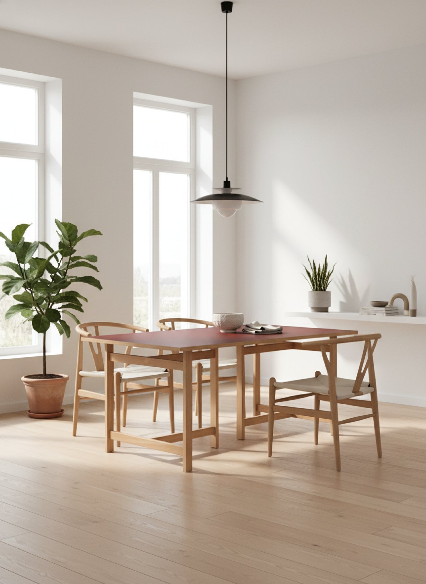 Moebe Rectangular Dining Table, 160x90, Burgundy (fsc Mix Credit)