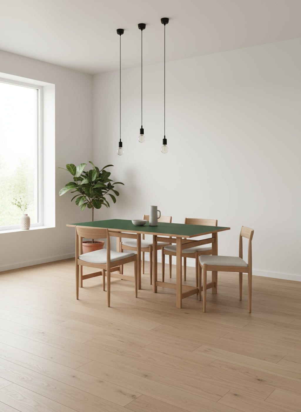 Moebe Rectangular Dining Table, 160x90, Green (fsc Mix Credit)