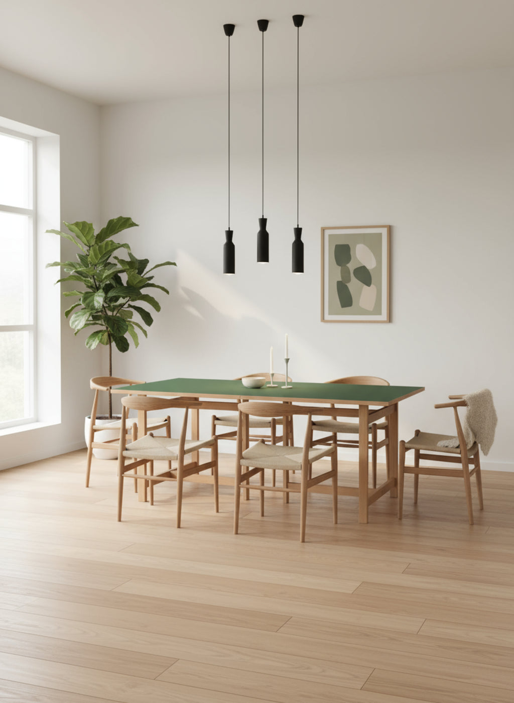 Moebe Rectangular Dining Table, 220x90, Green (fsc Mix Credit)