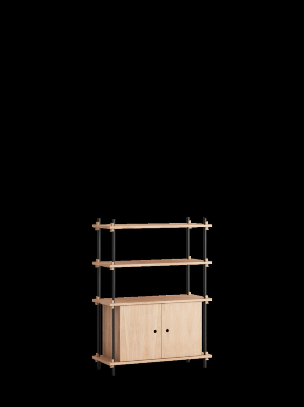 Moebe Shelving Set S.115.1.b, Oak Shelves, Black Legs (fsc Mix Credit)