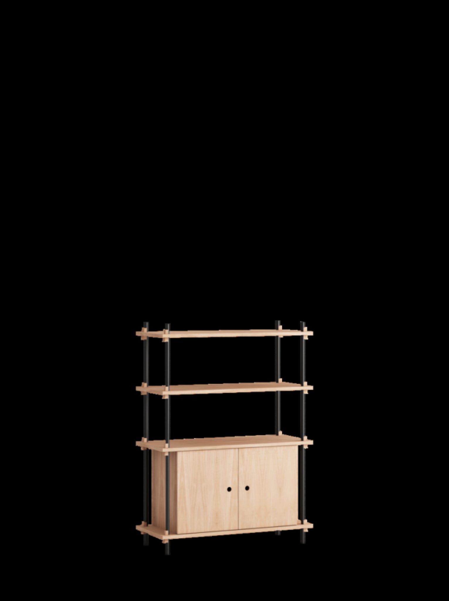 Moebe Shelving Set S.115.1.b, Oak Shelves, Black Legs (fsc Mix Credit)