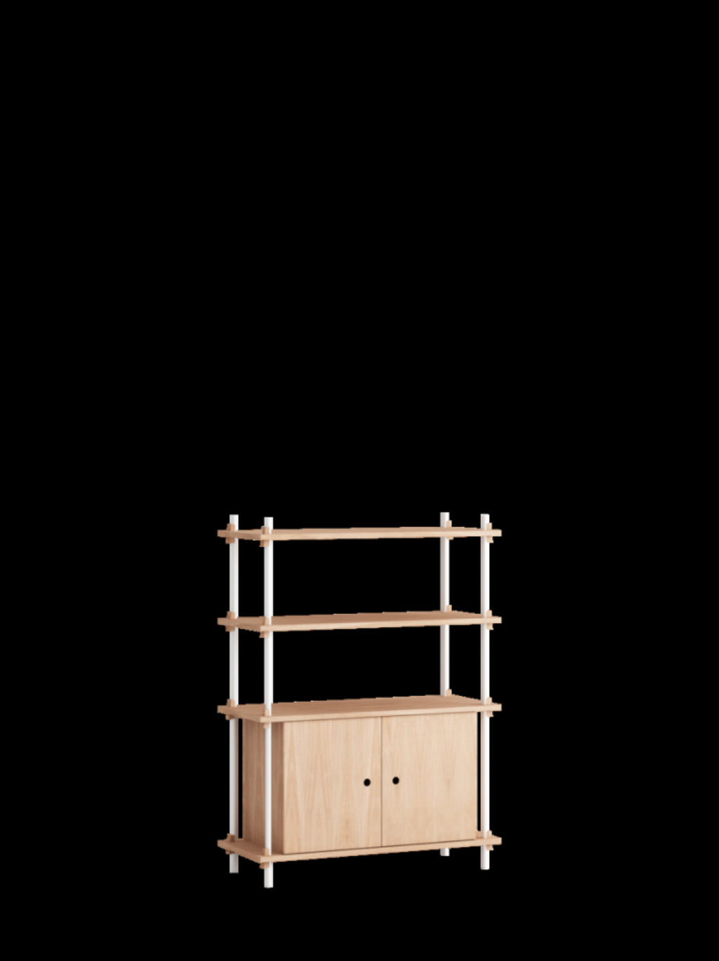 Moebe Shelving Set S.115.1.b, Oak Shelves, White Legs (fsc Mix Credit)