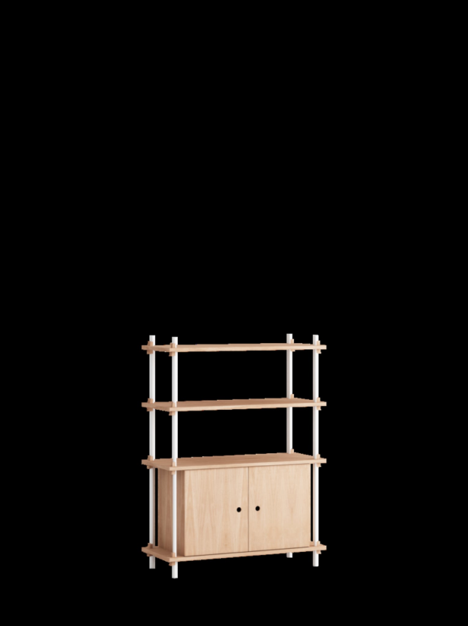 Moebe Shelving Set S.115.1.b, Oak Shelves, White Legs (fsc Mix Credit)