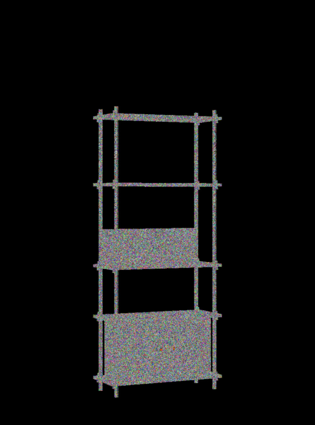 Moebe Shelving Set S.200.1.b, Smoked Oak Shelves, Black Legs (fsc Mix Credit)