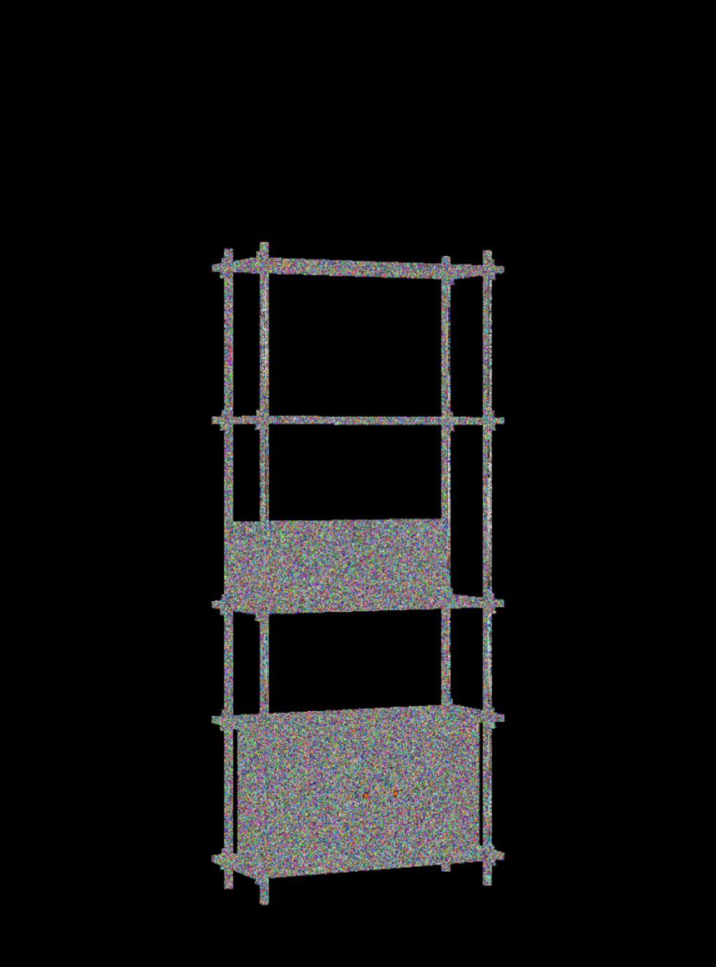 Moebe Shelving Set S.200.1.b, Smoked Oak Shelves, White Legs (fsc Mix Credit)