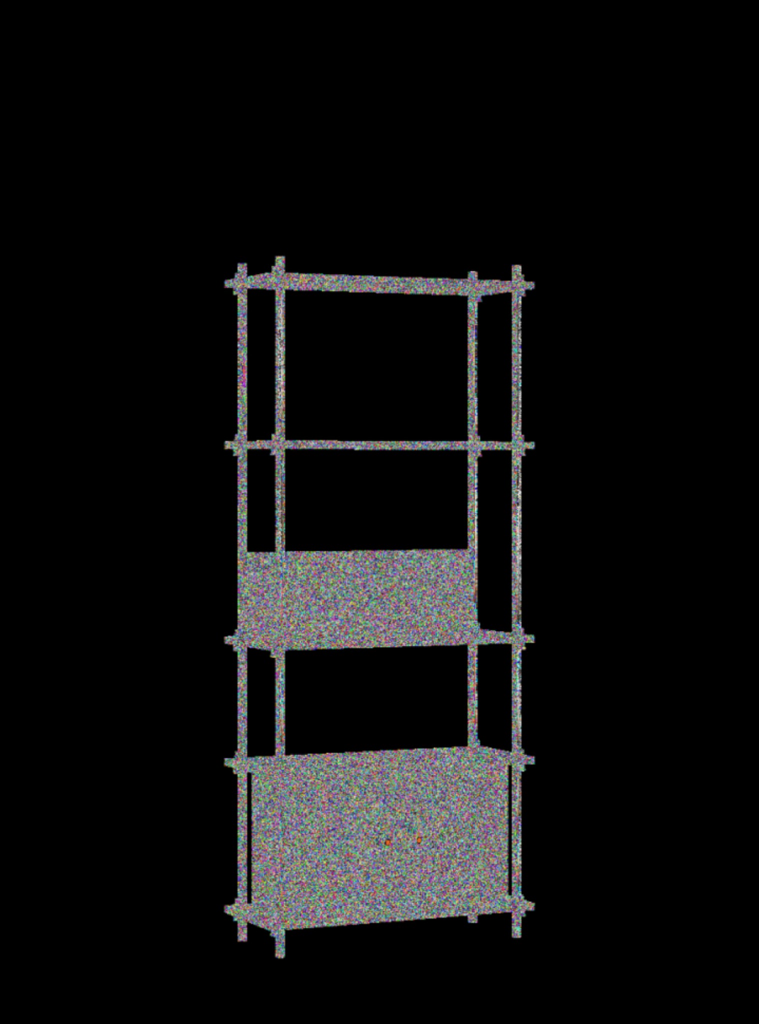 Moebe Shelving Set S.200.1.b, Smoked Oak Shelves, White Legs (fsc Mix Credit)