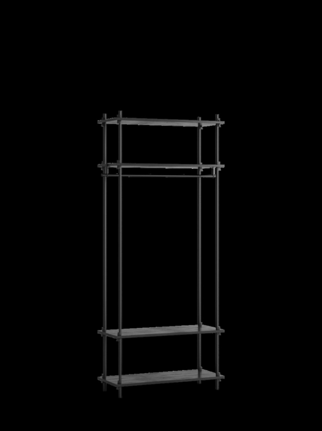 Moebe Shelving Set S.200.1.f, Black Shelves, Black Legs (fsc Mix Credit)
