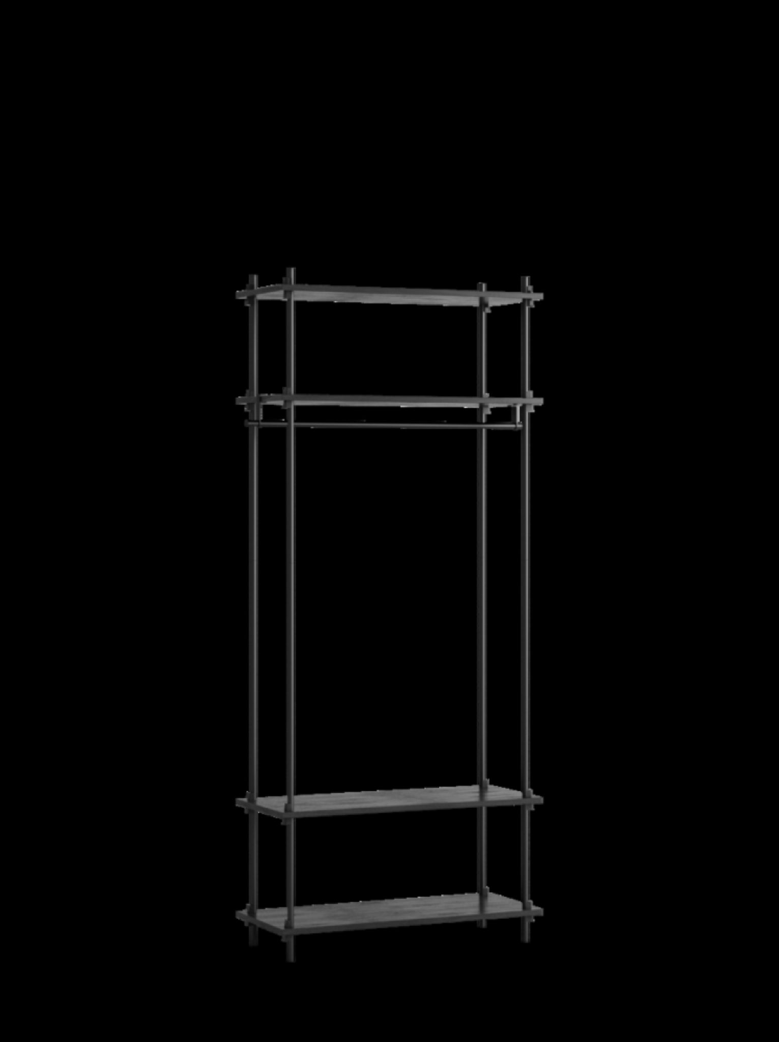 Moebe Shelving Set S.200.1.f, Black Shelves, Black Legs (fsc Mix Credit)