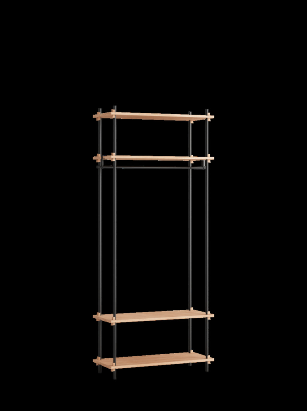 Moebe Shelving Set S.200.1.f, Oak Shelves, Black Legs (fsc Mix Credit)