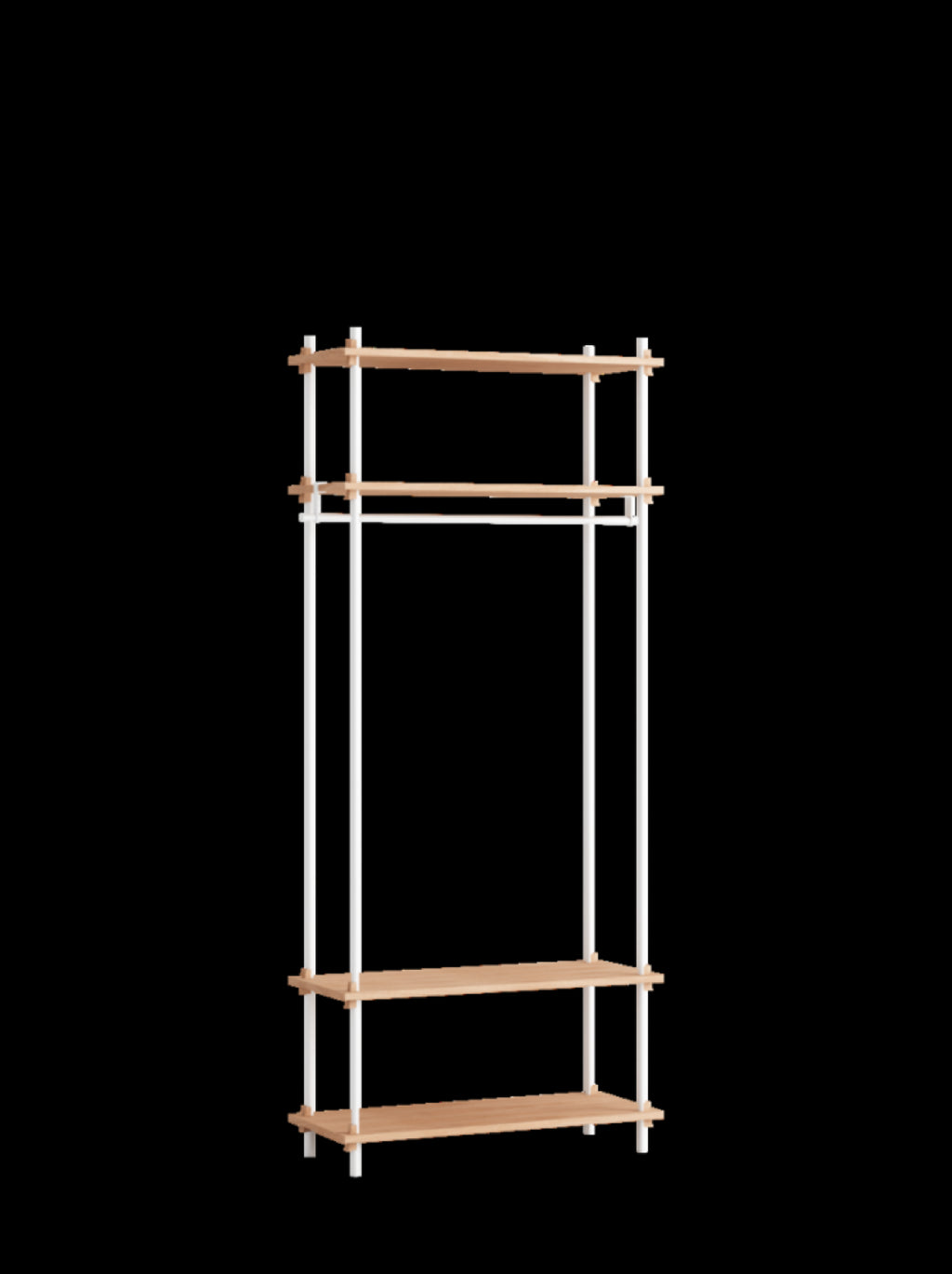 Moebe Shelving Set S.200.1.f, Oak Shelves, White Legs (fsc Mix Credit)