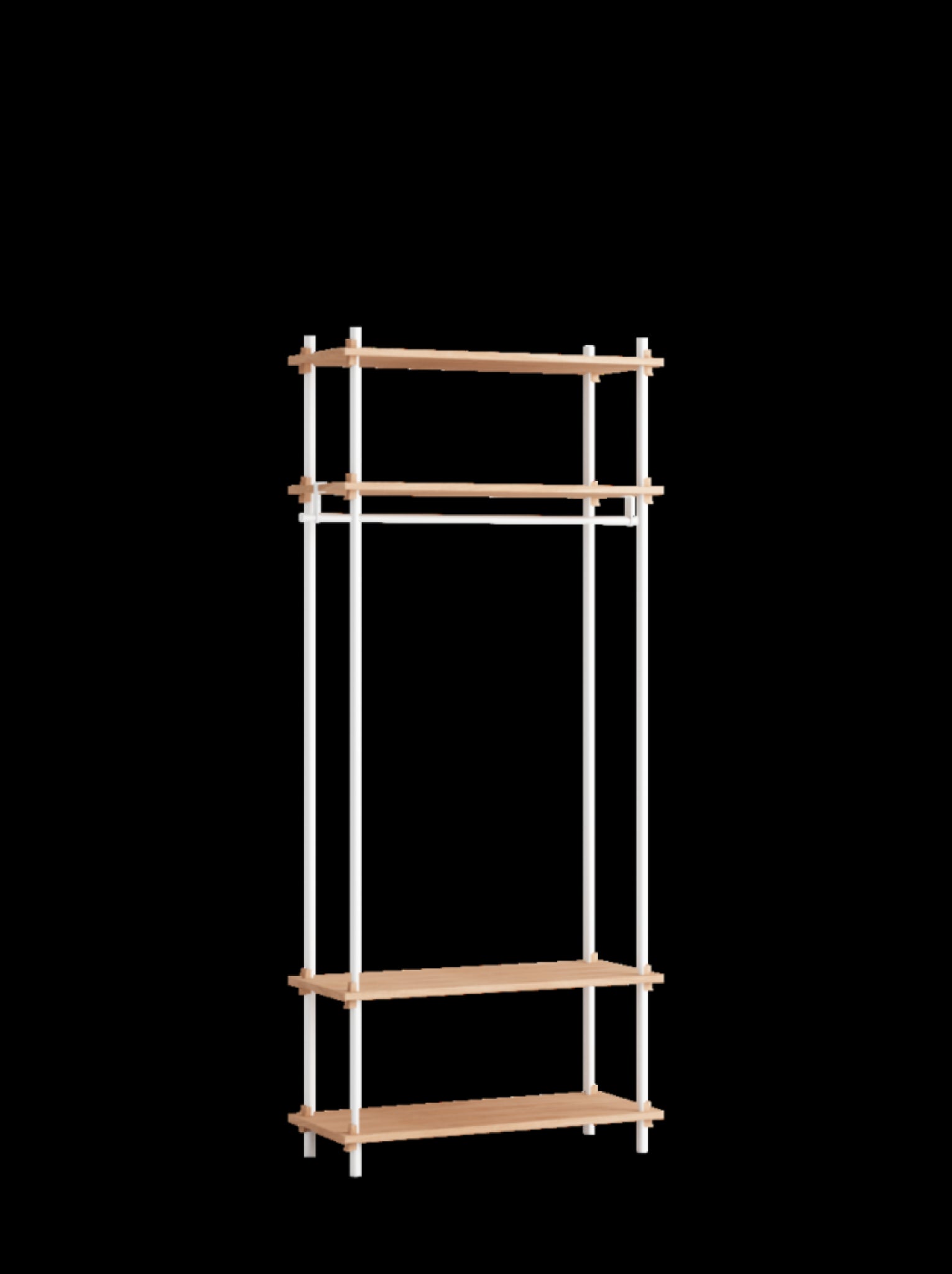 Moebe Shelving Set S.200.1.f, Oak Shelves, White Legs (fsc Mix Credit)